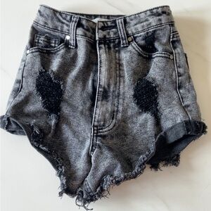 Tinseltown Black Jean Shorts High-Waisted Distressed